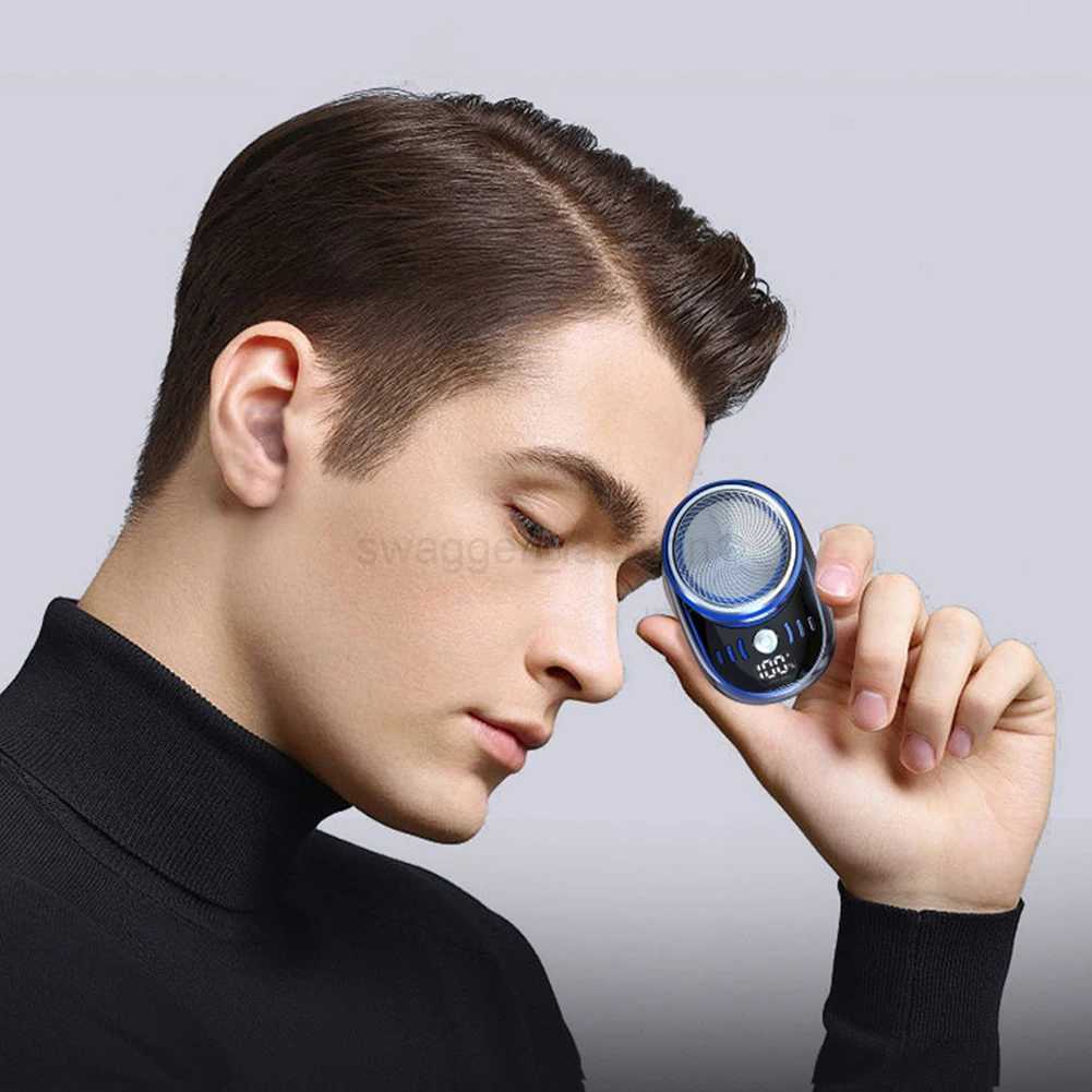 Men Mini Electric Travel Shaver USB Charging Shaving Face Beard Razor Washable Knive Face Beard Razor Pocket Size Car Home RazorB240709