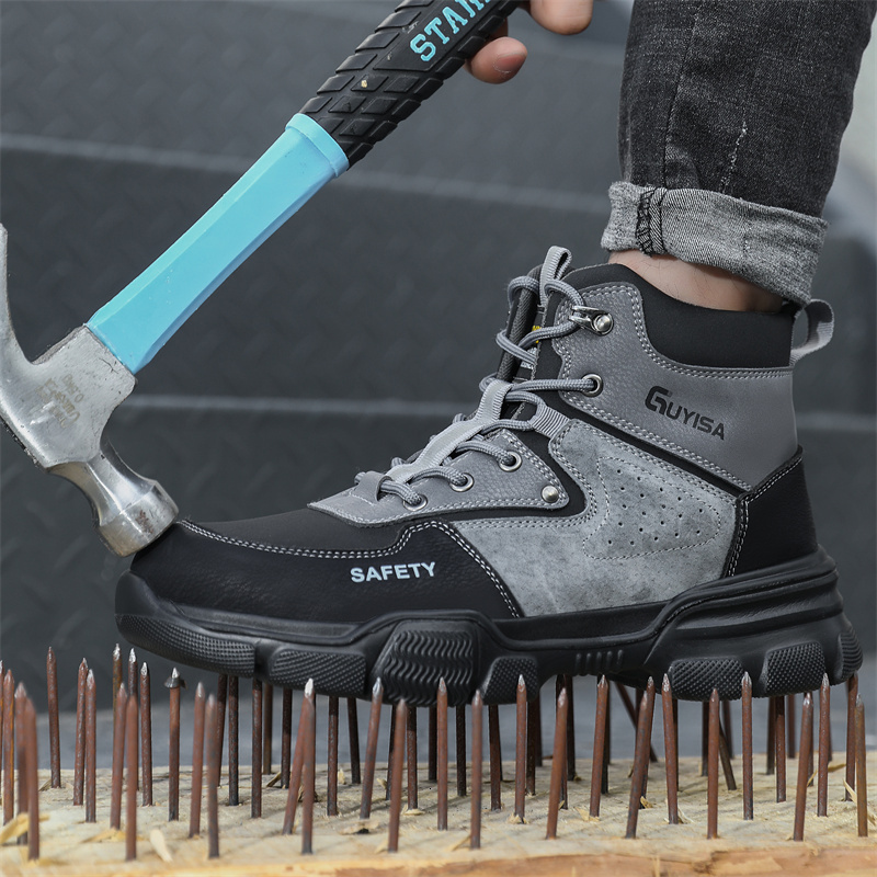 New Splicing Steel Toe Cap Indestructible Prevent Smashing And Nails Safety Wrok Boots For Men Male Footwear Shoes