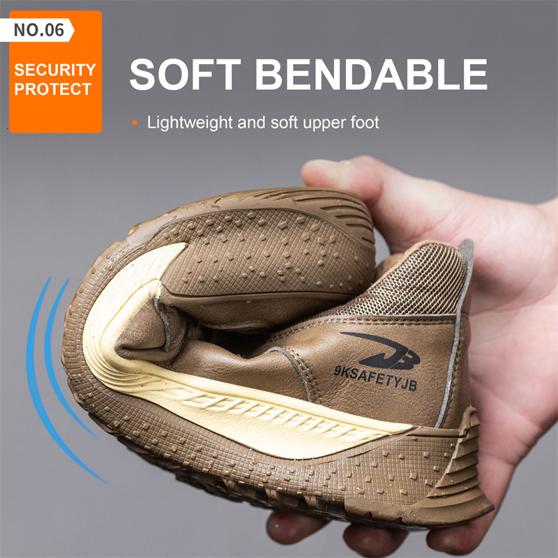 Insulation 6Kv Male Composite Toe Work Sneakers Indestructible Anti-Smash Anti-Puncture Leather Safety Shoes