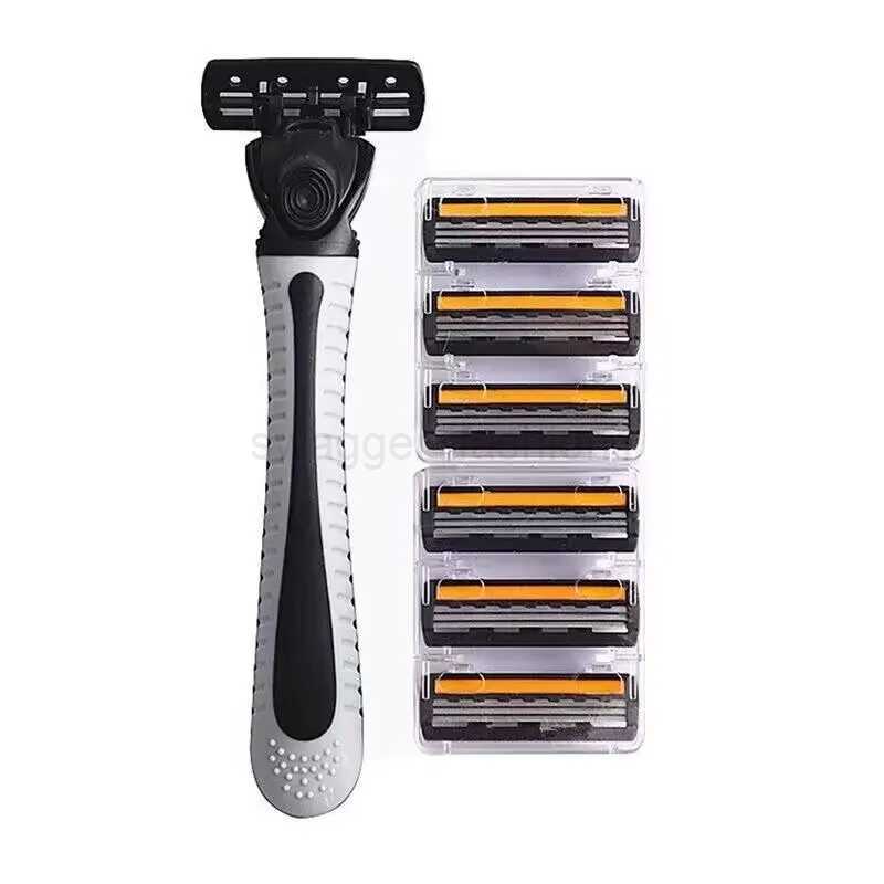 Shaver Men Razor Three Layer Stainless Blade Shaver Reusable Hair Removal Shaver Old Style With Lubricating Strip Manual RazorB240709