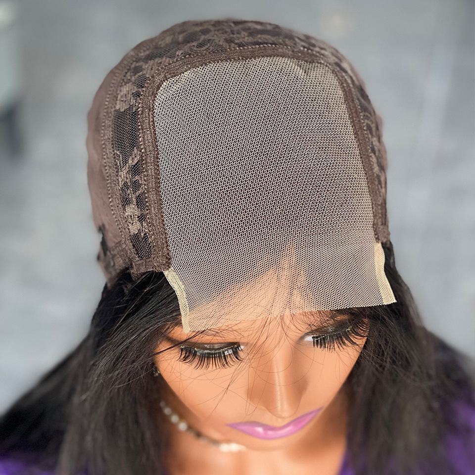 Natural Black 4x4 Lace Front Wigs Vietnam Bone Straight Short Bob Virgin Human Hair Wig Pre-plucked With Baby Hair Natural Hairline