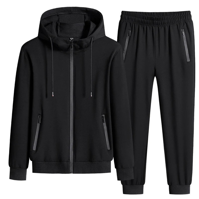 WINSTAND Plus Size Men Sportswear Sets Spring Autumn Clothing Hooded Pants Suit Male 2 Pieces Sweatshirt Sweatpants 8XL 240715