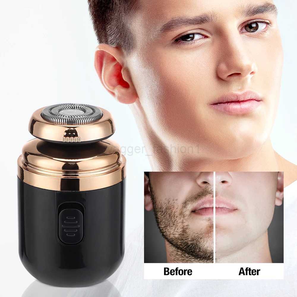 2 IN 1 Mini Portable Electric Travel Shaver Capsule Nose Hair Trimmer Rechargeable Electric Beard Scraper Knife Mens RazorB240709