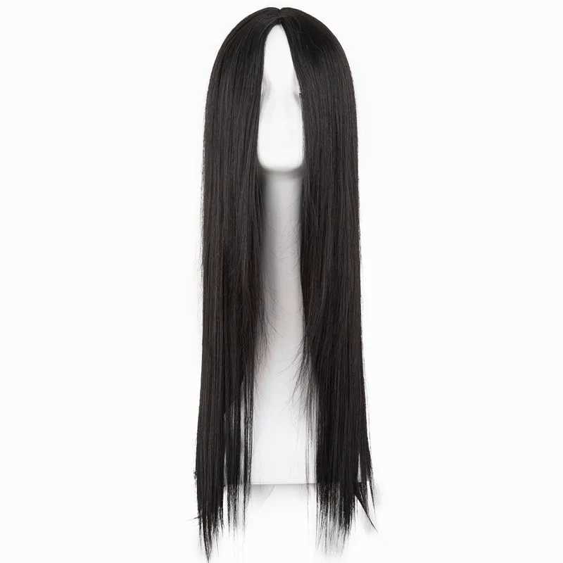 Red Wigs Fei-Show Middle Part Line Synthetic Long Straight Hair Heat Resistant Fiber Female Costume Cos-play Carnival HairpiecesXJ241008