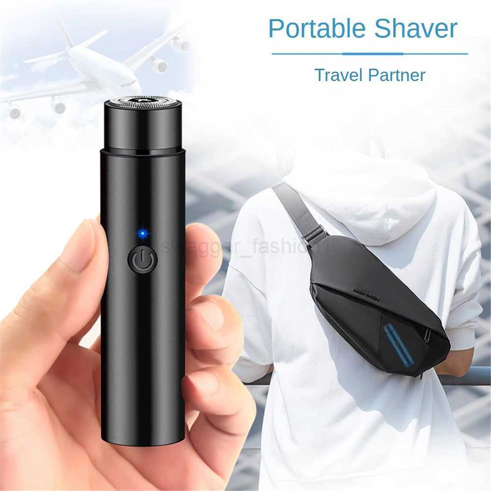 Mini Portable Compact Body Rechargeable Shaver Lithium Battery Electric Shaver Intelligent Operation Led Display Beard TrimmerB240709