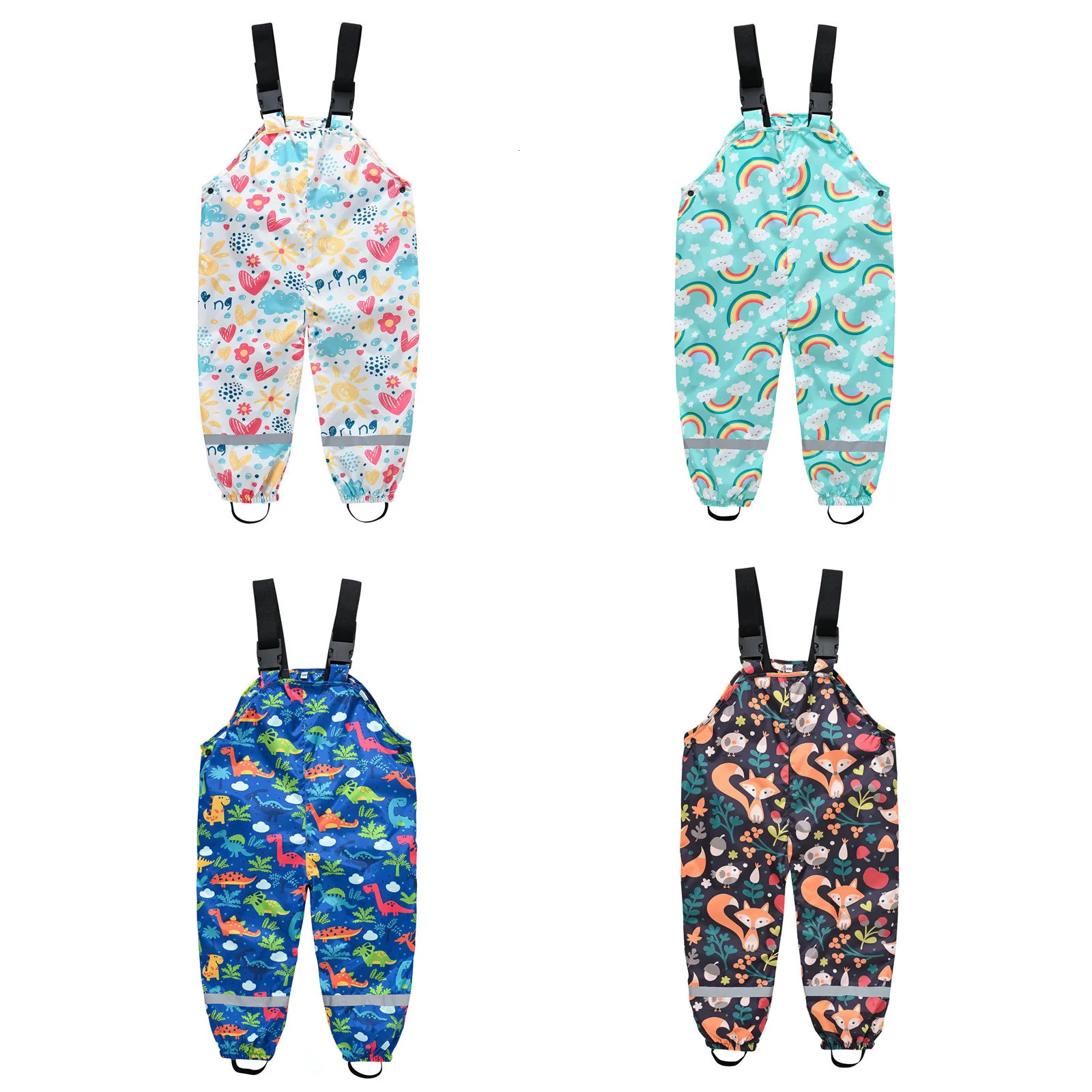 Baby Girls Rain Pants Waterproof Boys Jumpsuit Sport Childrens Bib Overalls Winter Toddler Kids Raincoat Trousers Clothes 240715