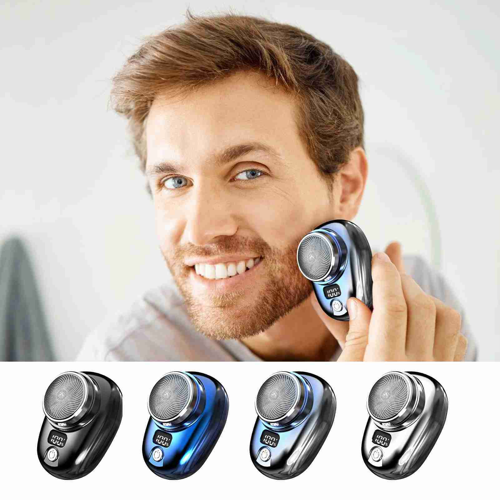 Travel Electric Shaver Pocket Electric Razor For Portable Men Mini Beard Shaver LCD Power Display Rechargeable Travel Home RazorB240709
