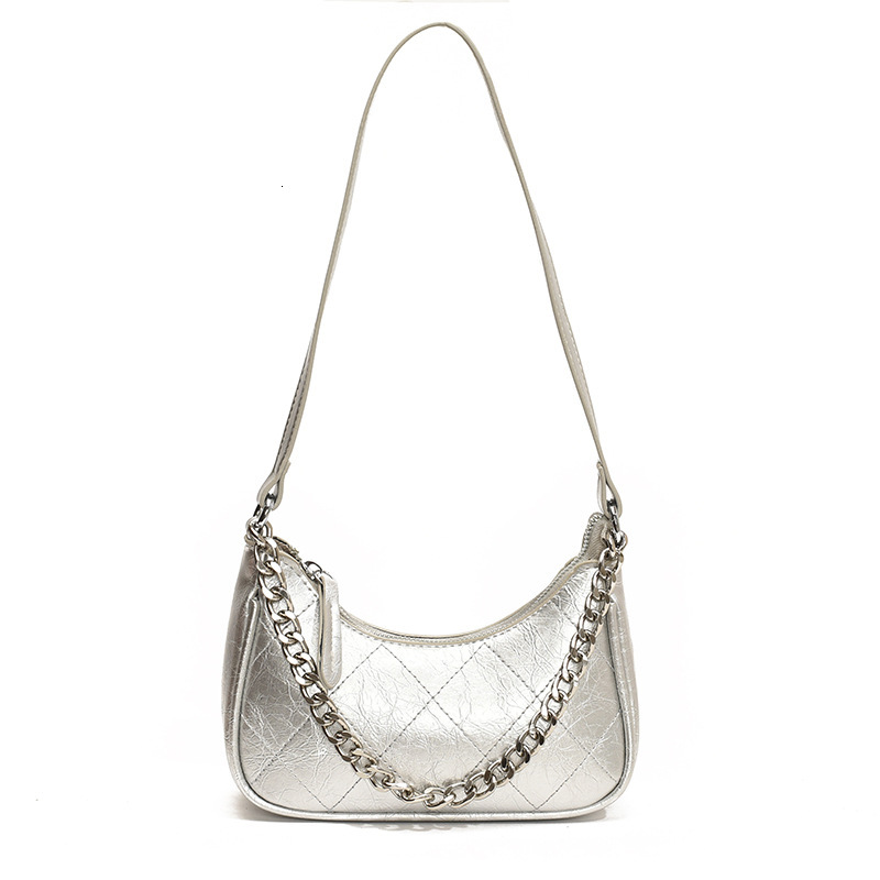 French niche texture underarm women's 2024 new fashion chain diamond grid handbag single shoulder crossbody bag H7.18#28