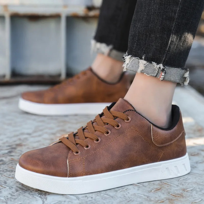 Fashion Mens PU Leather Casual Shoes Summer Lightweight Comfortable Platform Shoes Loafers Male British Flats Shoe Sneakers 240718
