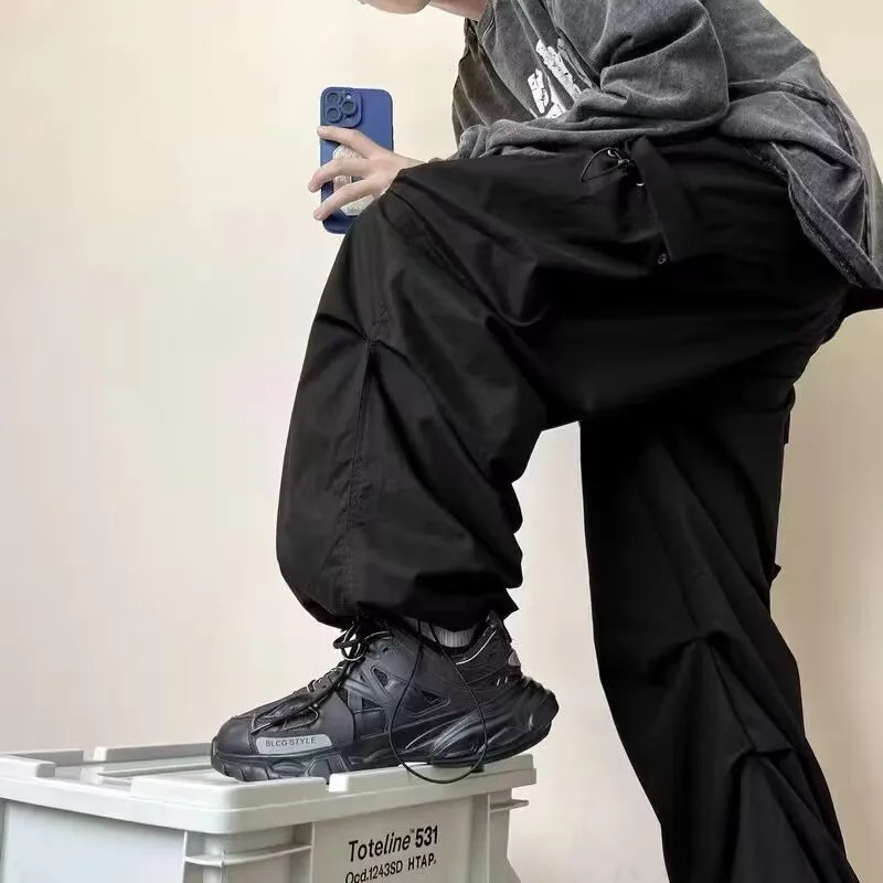 Y2K Cargo Pants Streetwear Men Women Casual Solid Pockets Baggy Wide Leg Trousers Harajuku Hippie Joggers Sweatpants Pantalones 240717