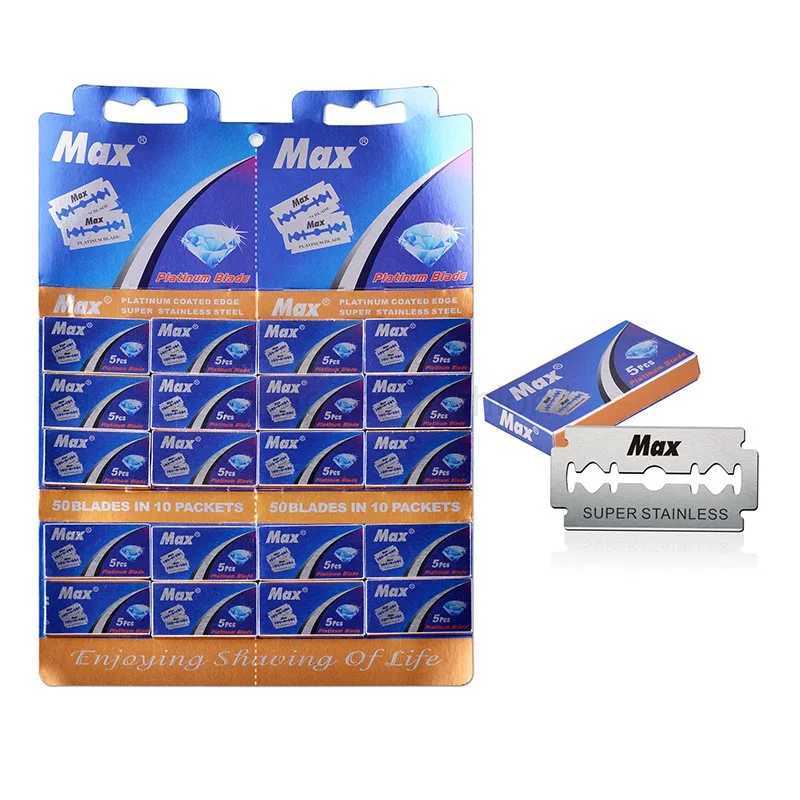 1 Pcs Shaving Razor + 5/10/50/100 Pcs Manual Shaver for Men Barbershop Razor Stainless Steel Shank Is Easy To Use Safety RazorB240709