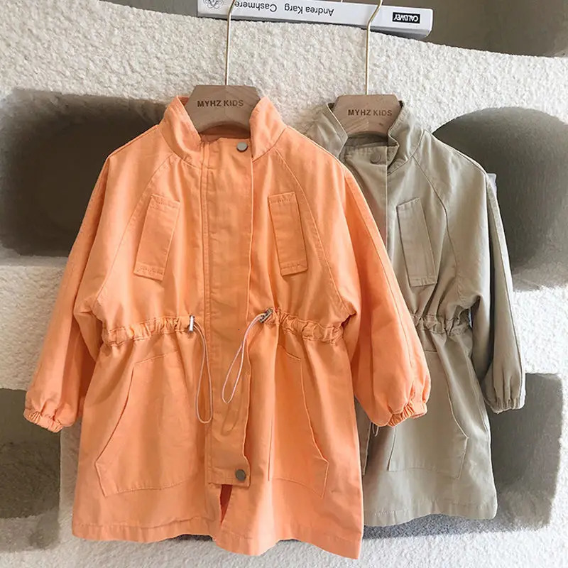 Fashion Baby Girls Boys Trench Cotton Long Kids Windbreak Jacket Spring Autumn Winter Warm Child Dust Coat Baby Outwear Clothes 240710