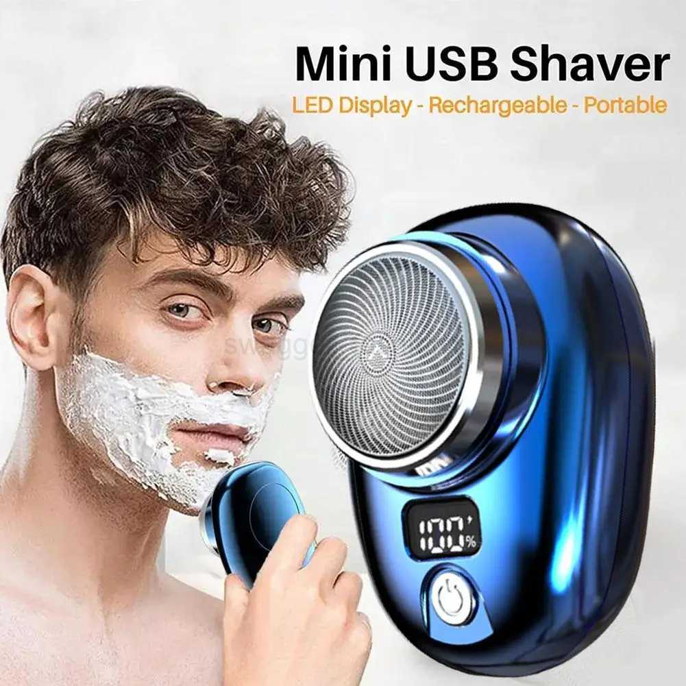 Mens Electric Shaver Usb Rechargeable Portable Razor Mens Comfort Easy Travel Mini Beard Body Hair Trimmer Mens Pocket RazorB240709