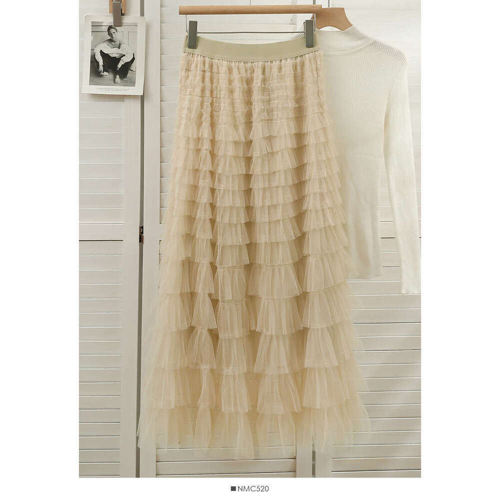 Elegant French Princess Dress with A Thousand Layers of Ruffled Edge Mesh Elegant and Grand Fairy Skirt, Cake Skirt Novelty Loose Pregnant Womens Dres