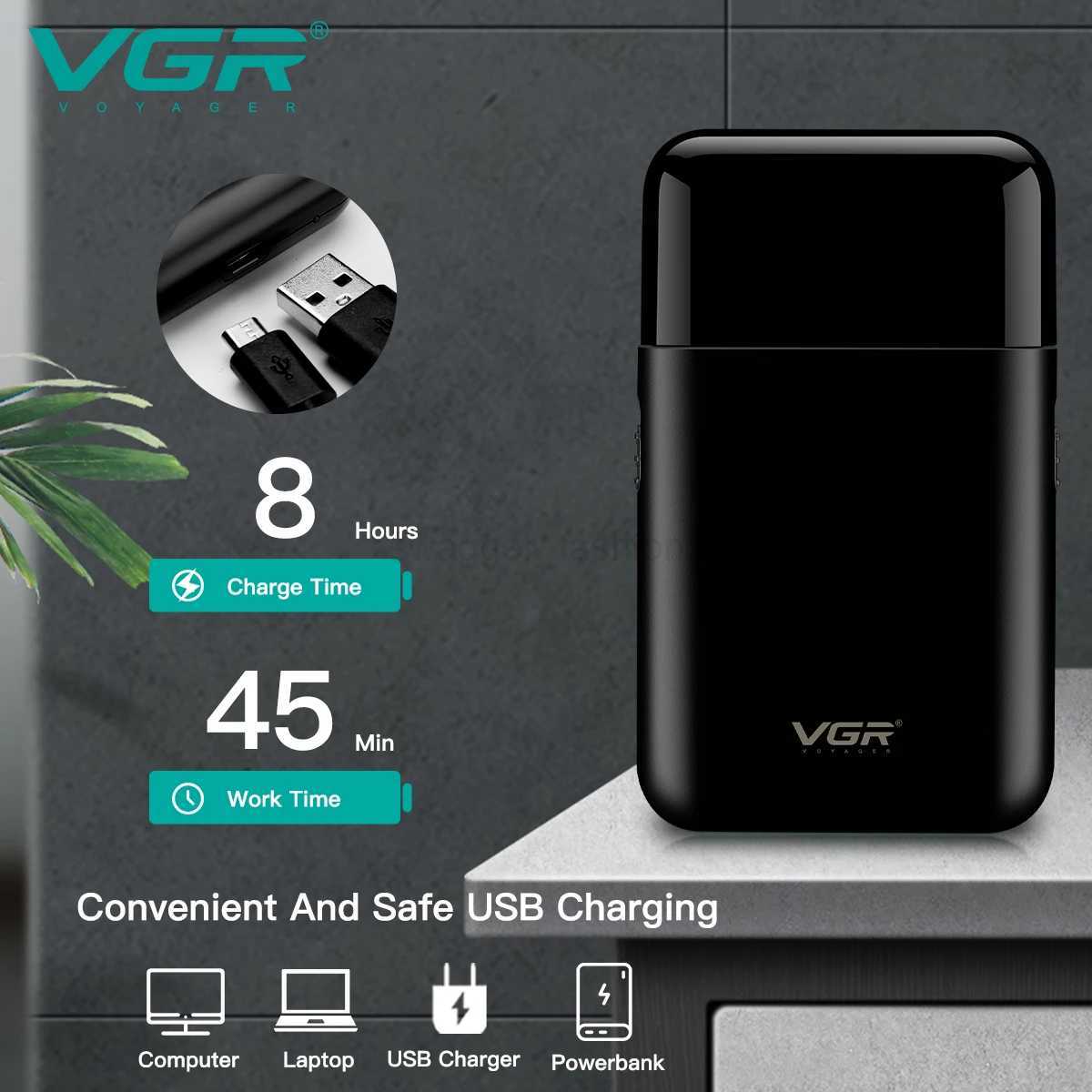 VGR Beard Shaver Rechargeable Hair Trimmer Electric Hair Cutting Machine Portable Reciprocating Hair Trimmer for Men V-390B240709