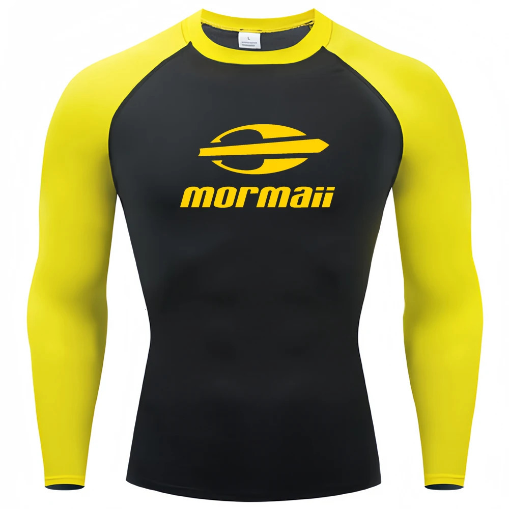 Surfing Swimming Diving TShirts Tight Long Sleeve Rash Guard Swimwear Mens UV Protection Surf Clothing Beach Floatsuit Tops 240717