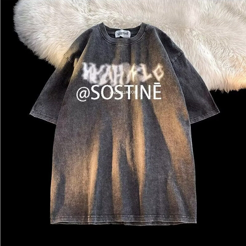American Washed Original Cotton Men T Shirt Oversized Casual Short Sleeve Vintage Hip Hop Oversize Tshirt PlusSize Sports T-shirts Tees Men's Clo