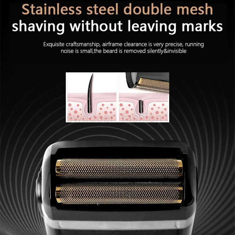 Original Kemei Rechargeable Shaver For Men Waterproof Electric Shaver Beard Machine Bald Head Electric Razor KM-2024 Extra MeshB240709