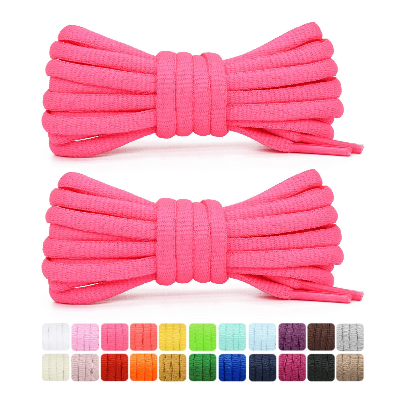 Flat Sneaker Laces 1 Pair PackMultiple Sizes and Colors, Suitable for All Sneaker Types