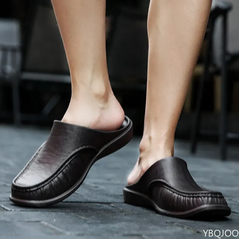 Shoes Mens Slippers EVA Slip on Flats Shoes Walking Men Half Slipper Comfortable Soft Household Sandals Size 40-47 240718