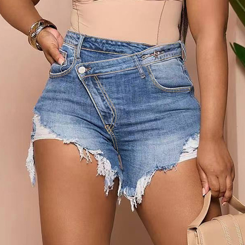 Spring/Summer 2024 new women's fashion sexy fringe slim hot pants Street wear commuter denim shorts