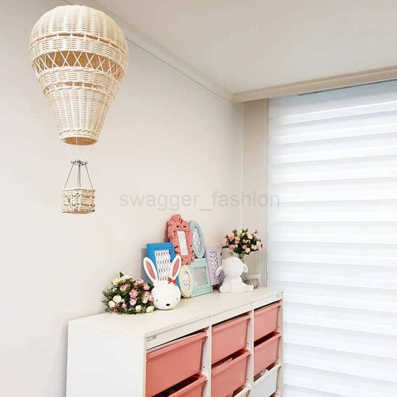 Rattan Hot Air Balloon Decor Hand-woven Wall Hanging Decor Handmade Nordic Photograph Prop for Kids Room Kindergarten NurseryB242718