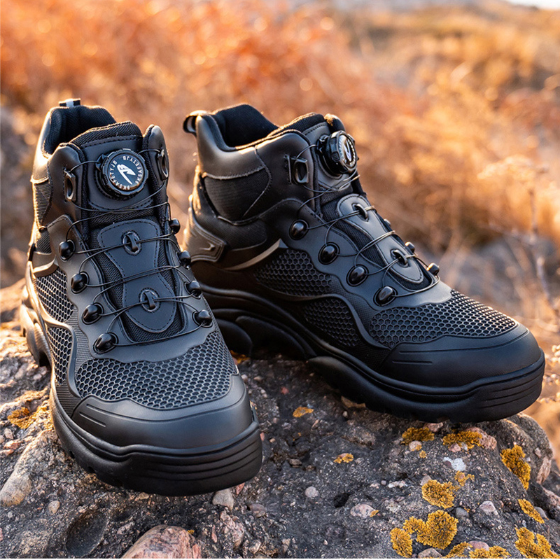2023 Top Grade Rotary Buckle Sneakers Safety Shoes Men Indestructible Work Boots Anti Smashing 9195