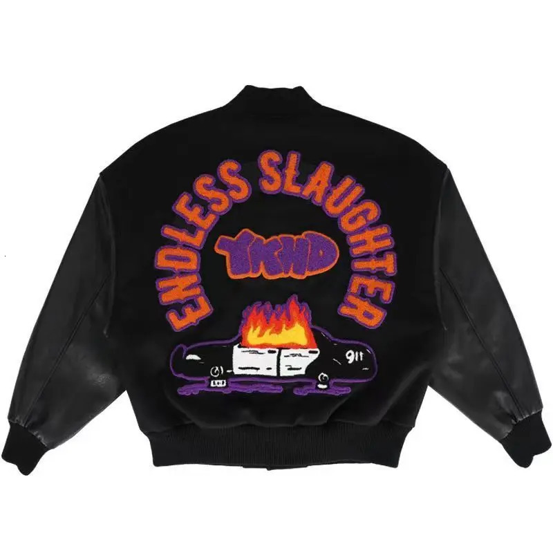 VIntage Baseball Uniform Men Winter Collage Varsity Jackets Embroidery Faux Leather Sleeves Women Bomber Woolen Coat Padded 240716