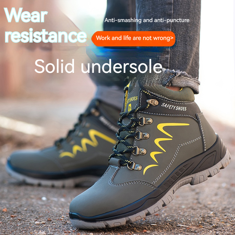 Men Steel Toe High Top Indestructible Shoes Puncture-Proof Anti-Smash Work Sneaker Winter Safety Boots