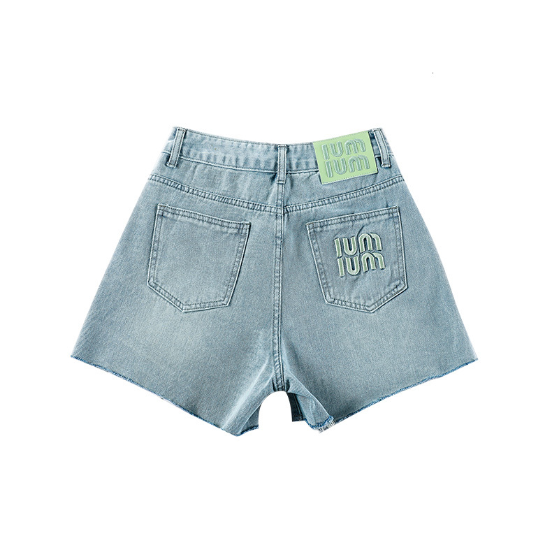 Soft denim for women in summer 2024, new thin design, small height, high waist, A-line fringed, spicy girl shorts