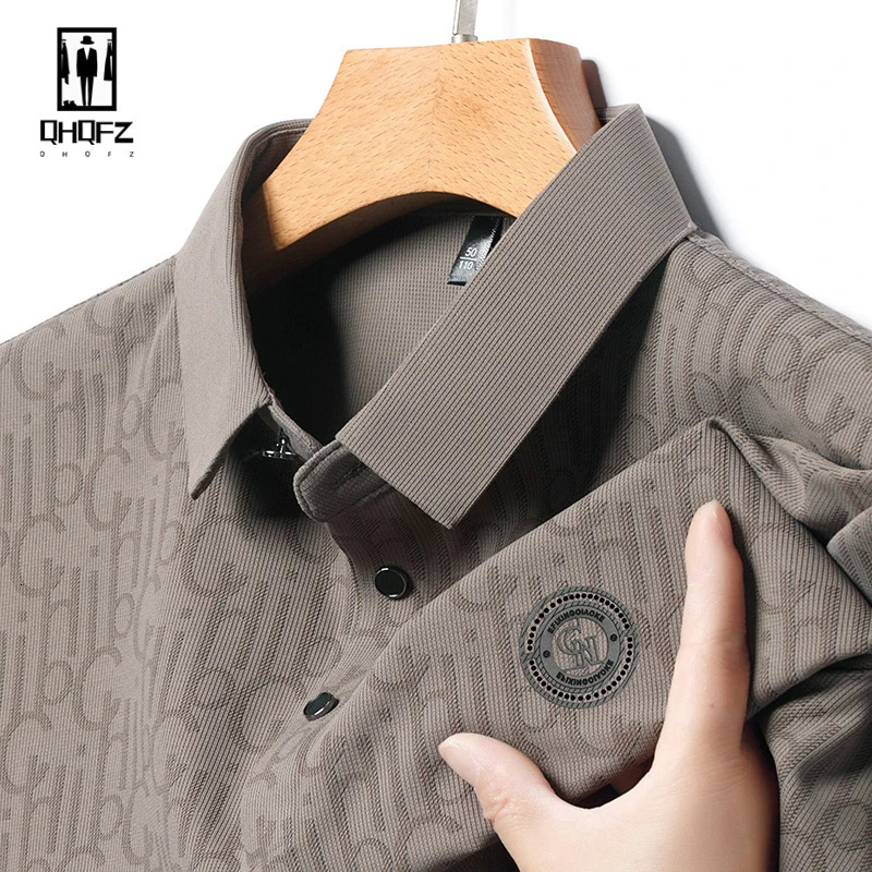 2024 Mens Badge Business Leisure POLO Shirt Summer Fashion Casual Short Sleeve Comfortable and Breathable Top 240711