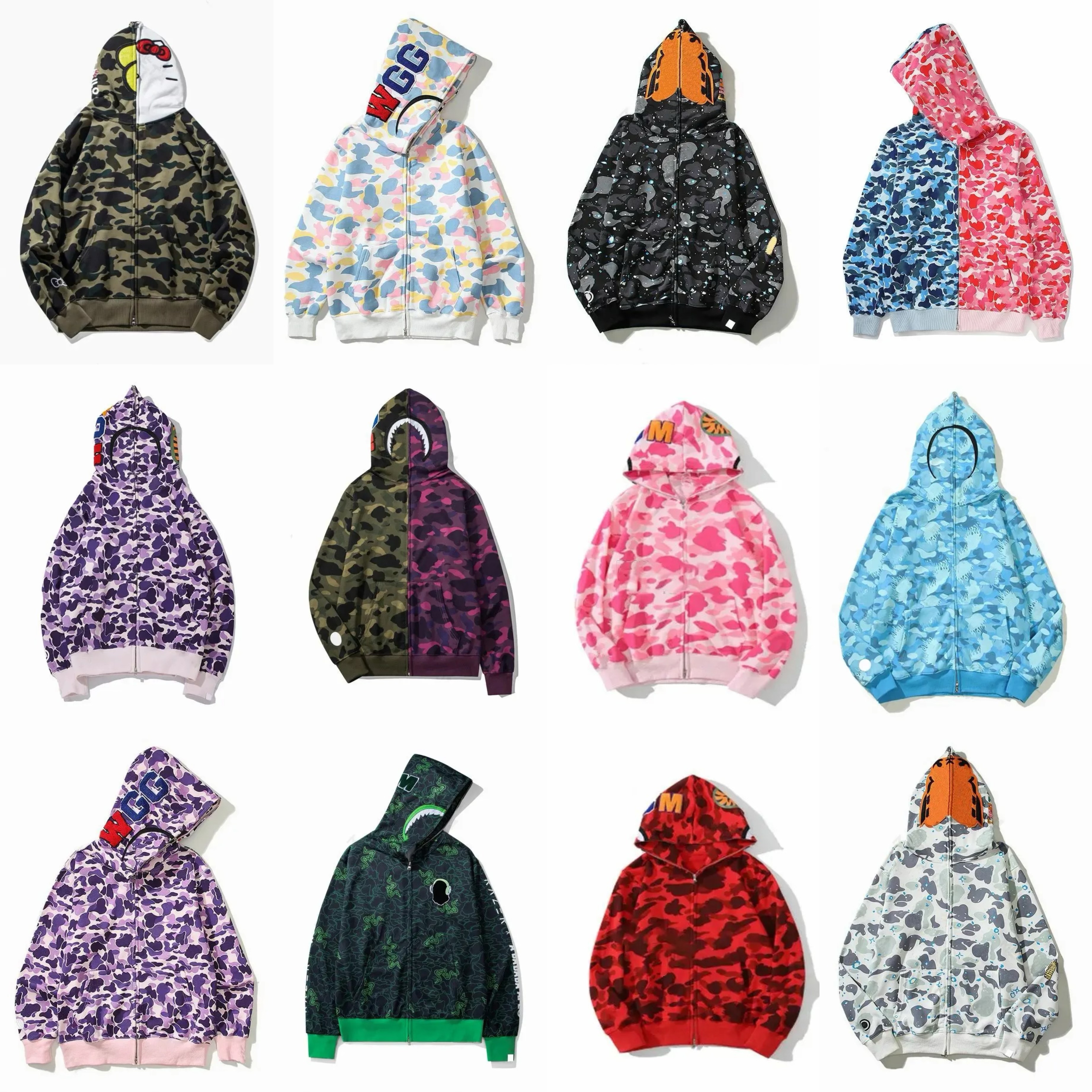 Hoodie Designer Hoodies Men WomenHigh street coat Pattern Hoodie Camouflage Print Sweatshirts For Male 23 Colors Womens Clothing Asian Siz gifts