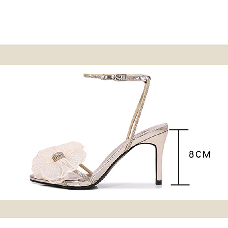 Flowers shoes with high-end feel, open toed summer style, personality high heels, not tiring feet, beautiful sandals