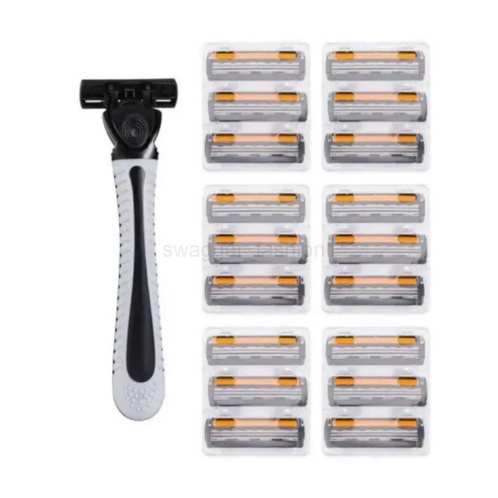 Shaver Brand New Design Men Razor Shaving Three Layer Shaver Reusable Safety Razor Imported Blade Multi Tool Head ChangeB240709