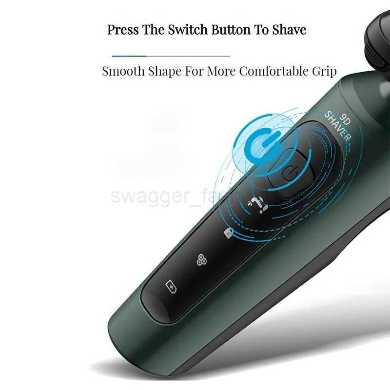 Electric Razor For Men Intelligent Wet Dry Beard Shaving Trimmer Razor Shaver Electric Beard Remover ABS Rechargeable TrimmerB240709