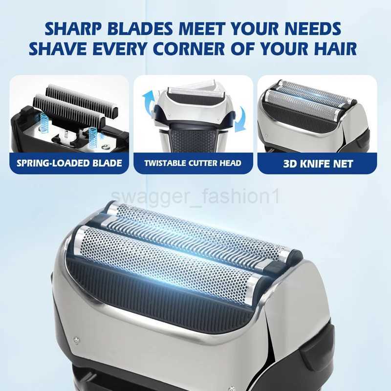 Kemei 8512 Rechargeable Electric Shaver Hair Beard For Men Facial Stubble Electric Razor Fades Bald Head Shaving Machine ToolB240709