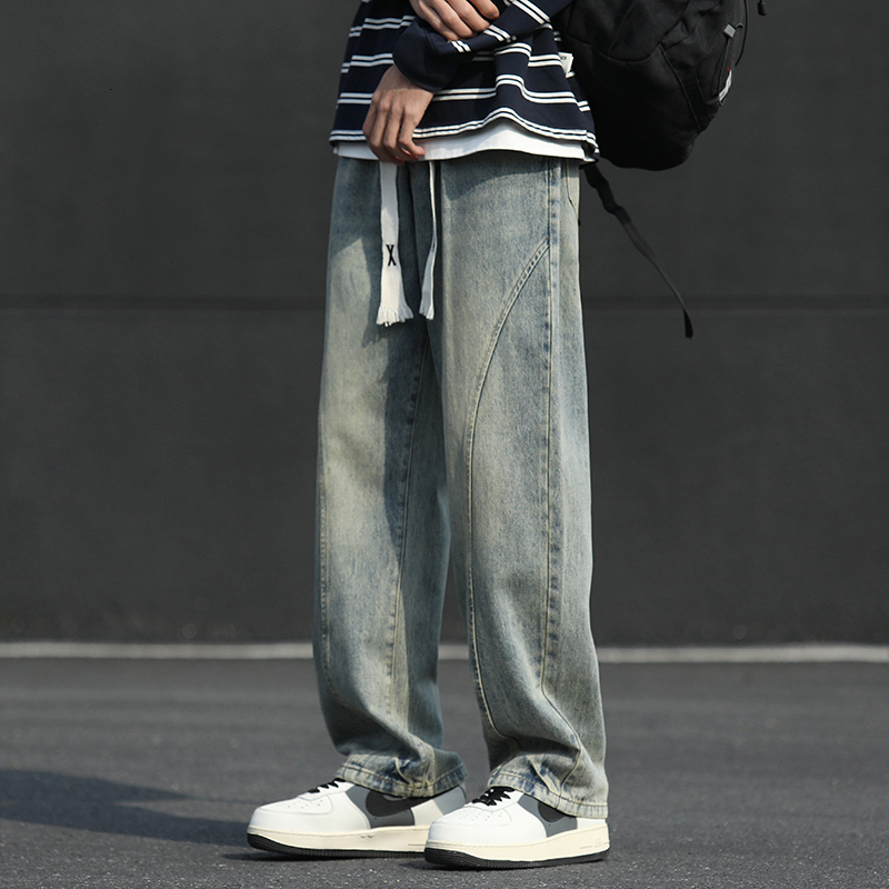 designer european jean hombre mens trousers biker embroidery ripped for trend cotton fashion jeans men cargo pants black hip