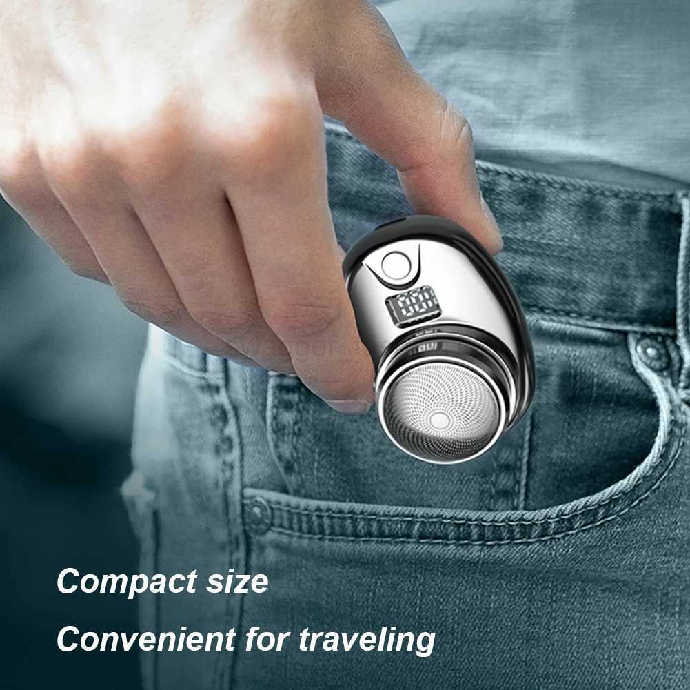Mini Electric Razor Men Shaver USB Charging Wireless Shaver Digital Display Beard Trimmer Professional Tool for Home BusinessB240709