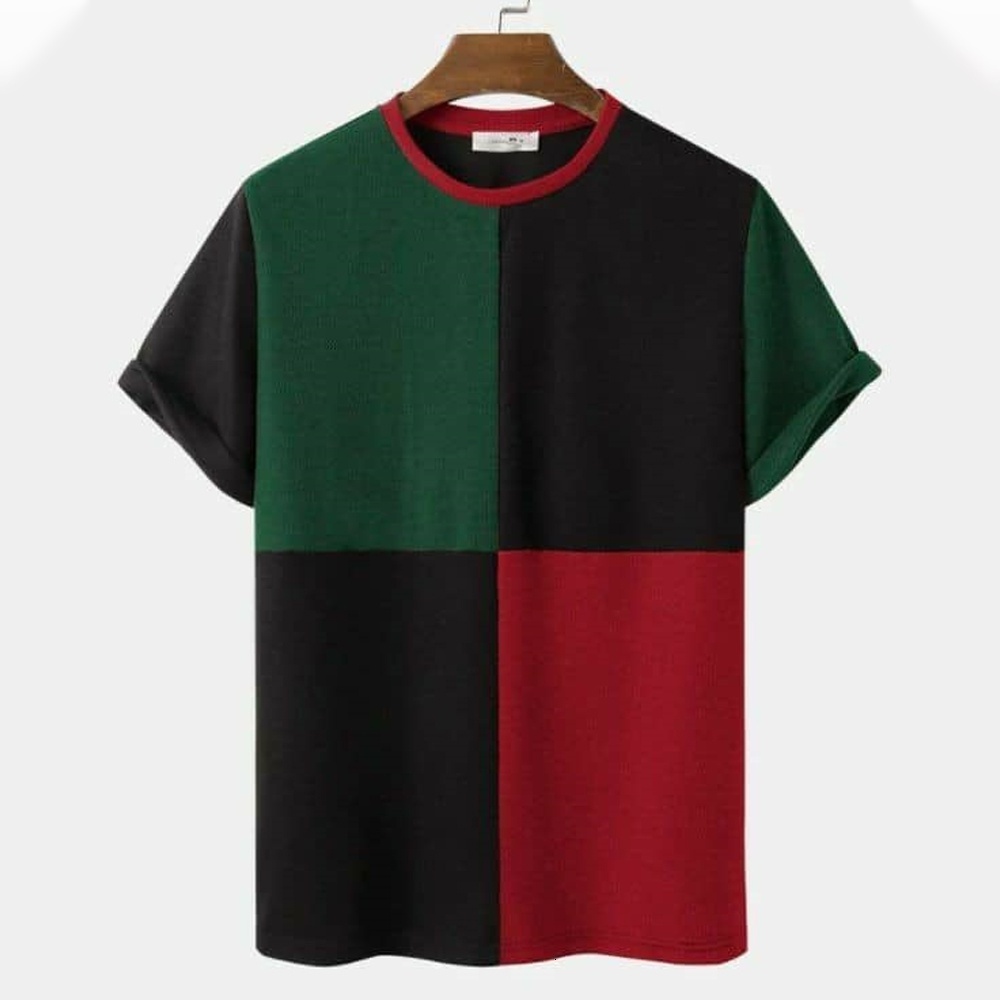 Men's and Women's Imitation Cotton T-shirt Summer Leisure Vintage Stripe Splice Minimalist Style Pullover Top Sweatshirt Clothin