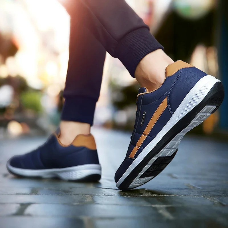 Leather Men Shoes Sneakers Trend Casual Shoe Italian Breathable Leisure Male Sneakers Non-slip Footwear Men Vulcanized Shoes 240718