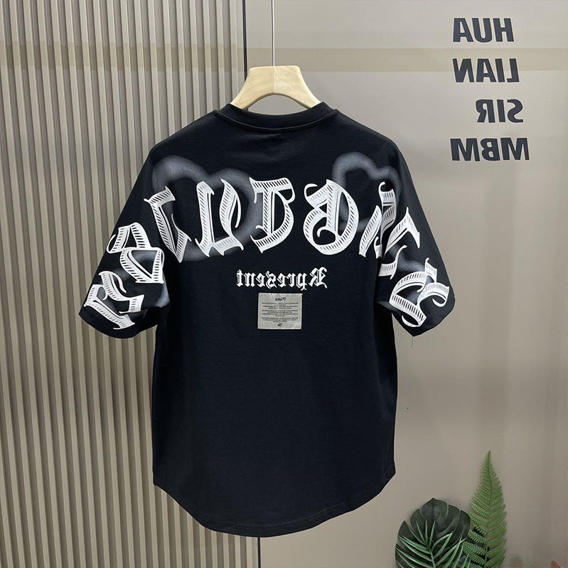 Printed men's T-shirt 2024 Summer New Versatile Fashion Loose Casual Top