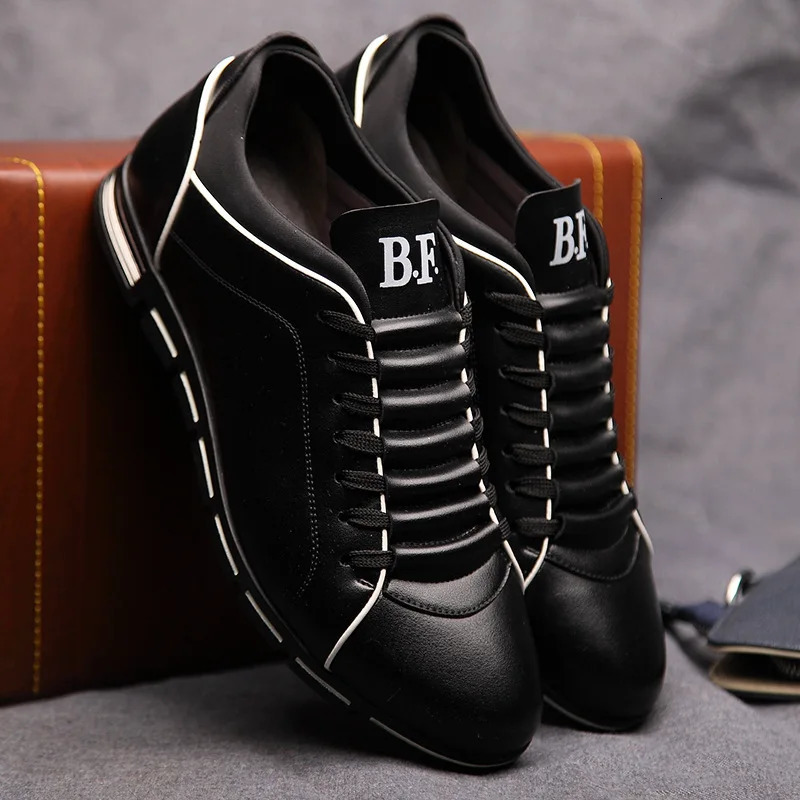 Spring Autumn Men Shoes Casual Sneakers Fashion Solid Leather Shoes Formal Business Sport Flat Round Toe Light Breathable202 240718