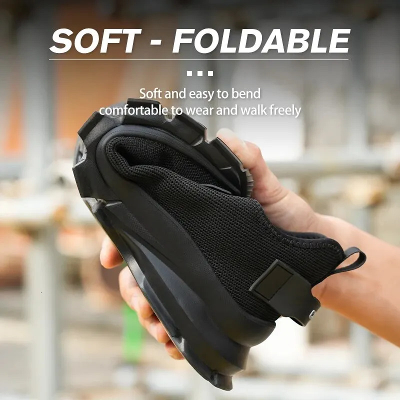 2024 Lightweight Men Safety Shoes Steel Toe Cap Work Sneakers Men Protective Shoes Anti-smash Anti-puncture Indestructible Shoes 240718