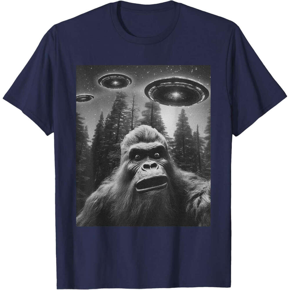 Designer Funny Graphic Tee For Men Women T Shirts Bigfoot Sasquatch Alien UFO T-Shirt Tops Casual Clothes Short sleeve Tshirt S - XXL Free shipping