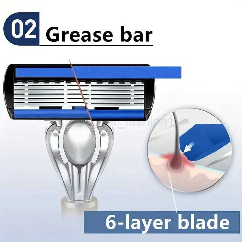 Gold Pattern Razor Classic 6 Layer Safety Razor for Mens Shaving Womens Hair Removal Shaving Blades Manual ShaverB240709