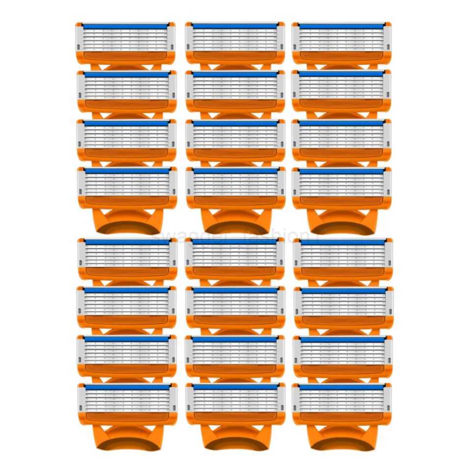 24 PCS manual five-layer razor blade vintage beard blade for men 5-blade razor blade holder Can be used in circulationB240709