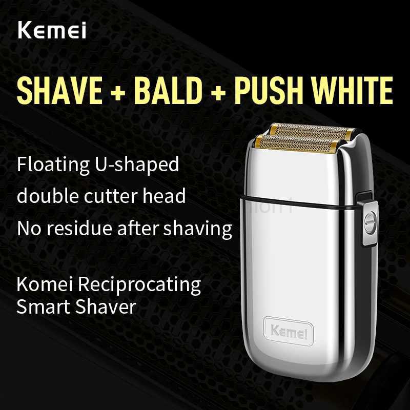 Kemei Tx1 Rechargeable Metal Housing Pro Electric Shaver For Men Hair Beard Electric Razor Bald Shaving Machine Finishing FadeB240709