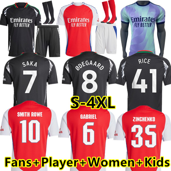 SMITH ROWE G.JESUS SAKA soccer jerseys SALIBA 24 25 Fans Player version ODEGAARD MARTINELLI 2024 2025 NKETIAH football kits shirt Men Kids Long sleeve uniforms S-4XL