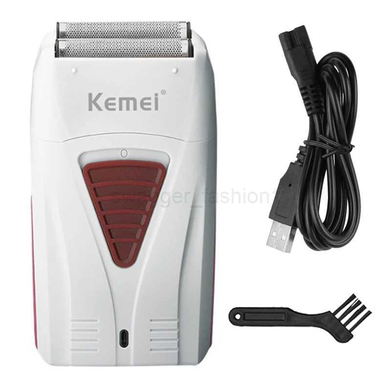 Original Kemei Finishing Fade Rechargeable Electric Shaver Hair Beard Cleaning Electric Razor For Men Bald Head Shaving MachineB240709