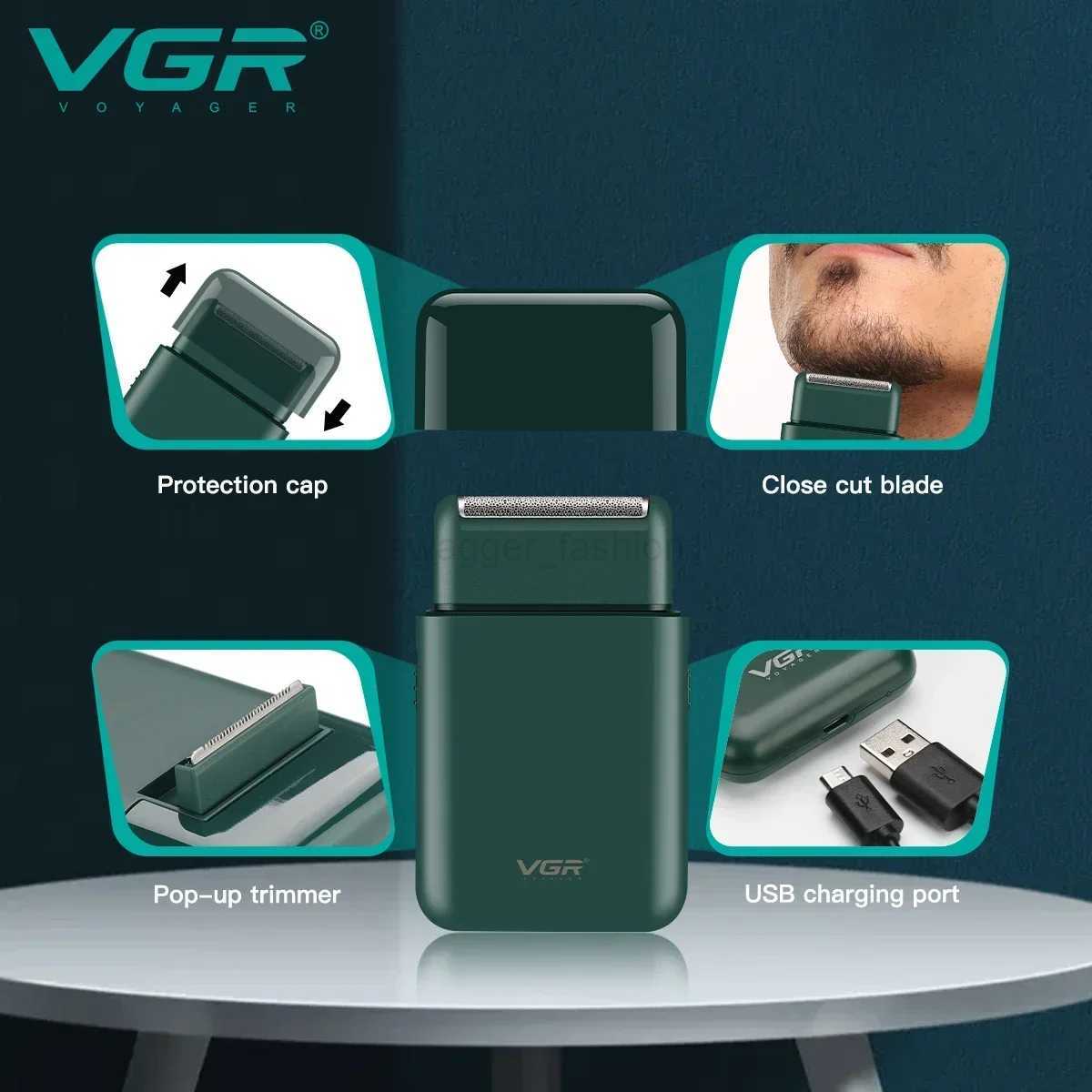 VGR Electric Shavers shaver male razor man electric shaver man Trimmer hair clipper for men Beard Travel portable shaver Br390B240709